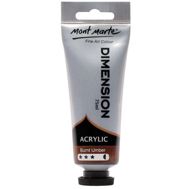 Buy onilne Mont Marte Dimension Acrylic Paint 75ml - Burnt Umber | Dollars and Sense cheap and low prices in australia