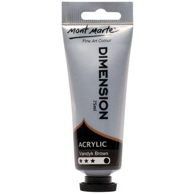 Buy onilne Mont Marte Dimension Acrylic Paint 75ml - Van Dyke Brown | Dollars and Sense cheap and low prices in australia