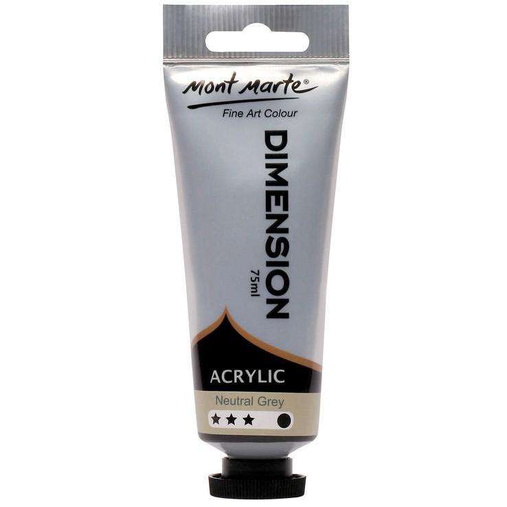 Buy onilne Mont Marte Dimension Acrylic Paint 75ml - Neutral Grey | Dollars and Sense cheap and low prices in australia