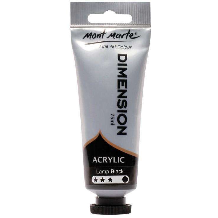 Buy onilne Mont Marte Dimension Acrylic Paint 75ml - Lamp Black | Dollars and Sense cheap and low prices in australia