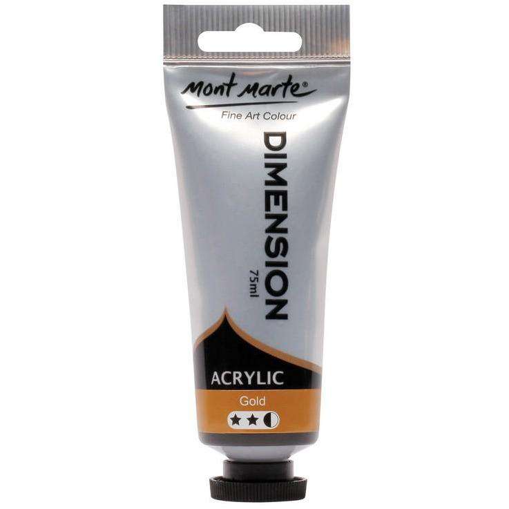 Buy onilne Mont Marte Dimension Acrylic Paint 75ml - Gold | Dollars and Sense cheap and low prices in australia