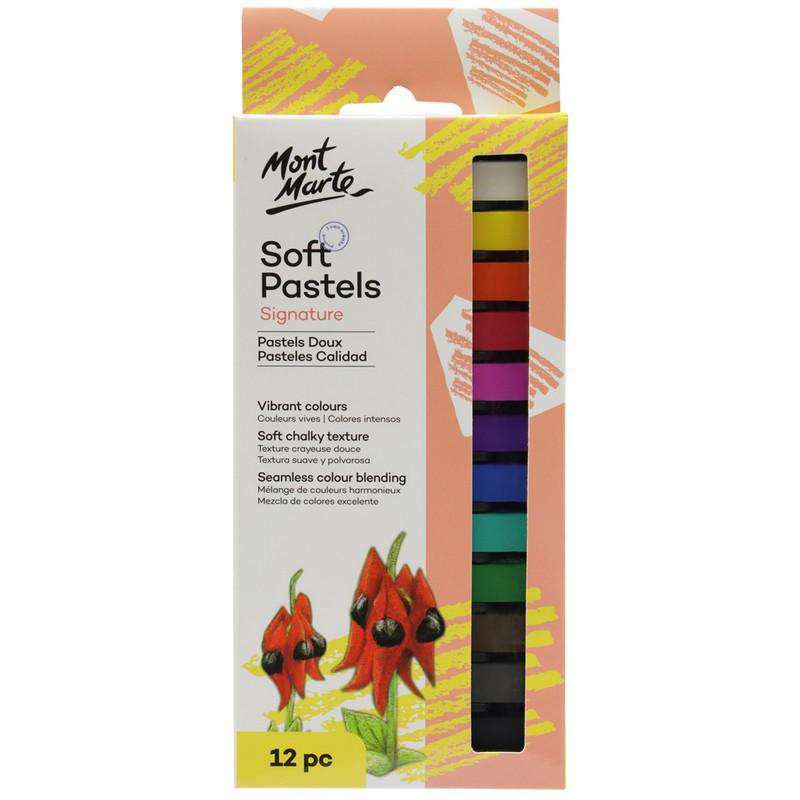 Buy onilne Mont Marte Soft Pastels 12 Colours | Dollars and Sense cheap and low prices in australia