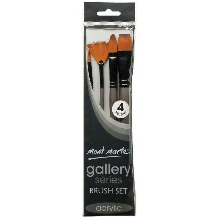 Buy onilne Mont Marte Gallery Series Acrylic Paint Brush Set 4pc | Dollars and Sense cheap and low prices in australia