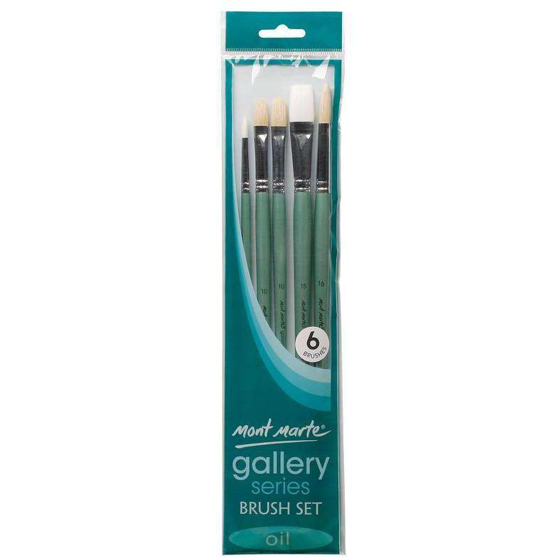 Buy onilne Mont Marte Mont Marte Gallery Series Brush Set Oils 6pcs | Dollars and Sense cheap and low prices in australia