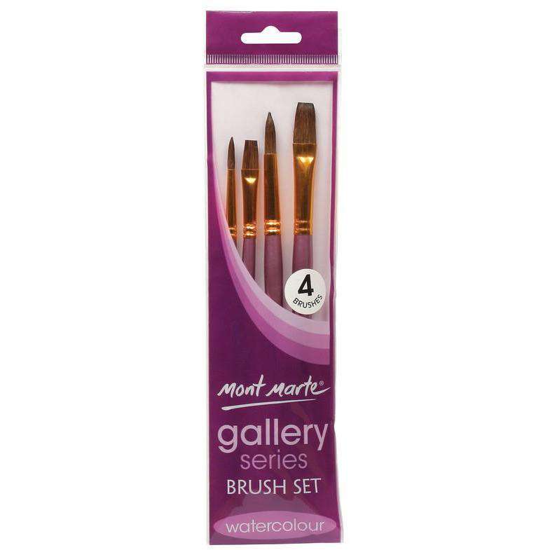 Buy onilne Mont Marte Gallery Series Watercolour Brush Set 4pc | Dollars and Sense cheap and low prices in australia