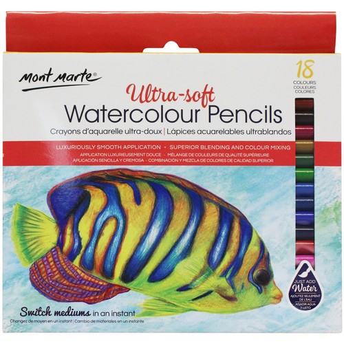 Mont Marte Ultra-Soft Watercolour Pencil Set - 18 Piece Set Default Title