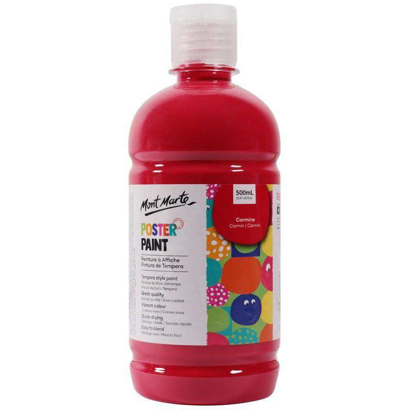 Buy onilne Mont Marte Mont Marte Poster Paint Carmine 500ml | Dollars and Sense cheap and low prices in australia