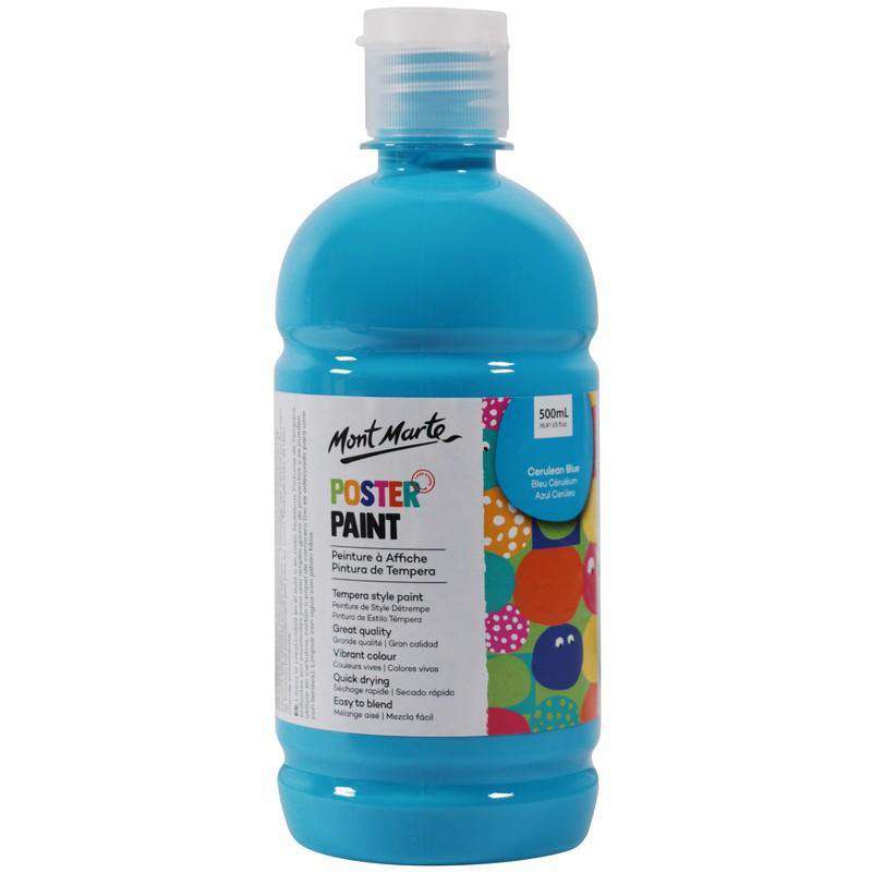 Buy onilne Mont Marte Mont Marte Poster Paint Cerulean Blue 500ml | Dollars and Sense cheap and low prices in australia