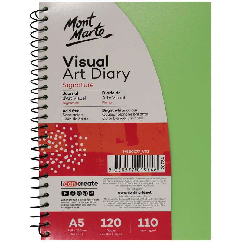 Buy Cheap art & craft online | Signature Visual Art Diary PP Coloured Cover 110gsm A5 120 Page|  Dollars and Sense cheap and low prices in australia 