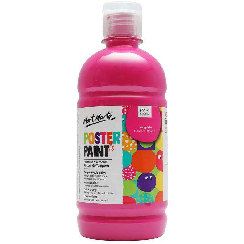Buy onilne Mont Marte Mont Marte Poster Paint Magenta 500ml | Dollars and Sense cheap and low prices in australia
