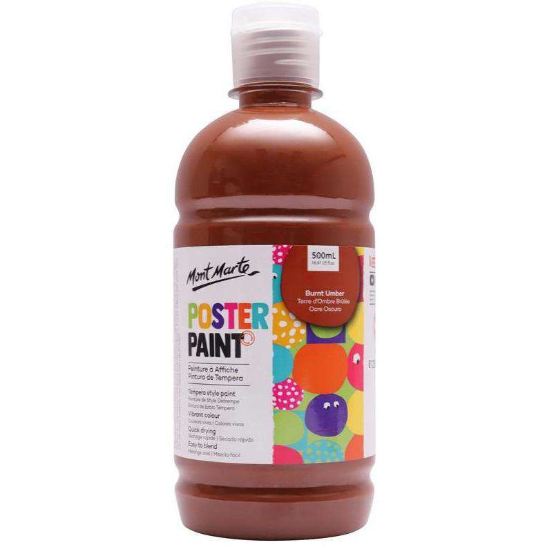 Buy onilne Mont Marte Mont Marte Poster Paint Burnt Umber 500ml | Dollars and Sense cheap and low prices in australia
