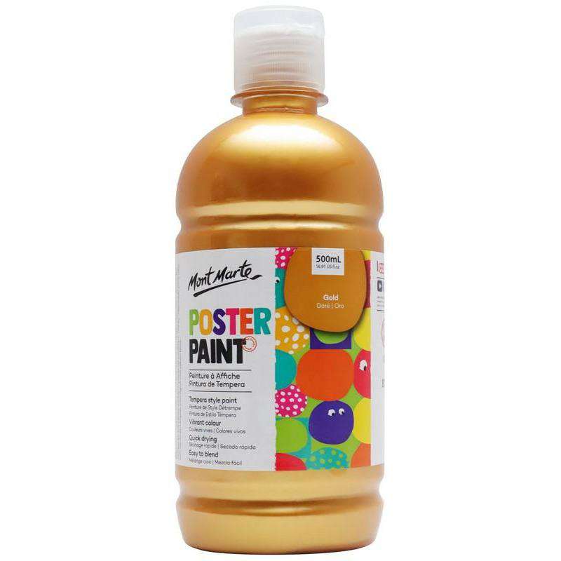 Buy onilne Mont Marte Poster Paint 500ml (16.91oz) - Gold | Dollars and Sense cheap and low prices in australia