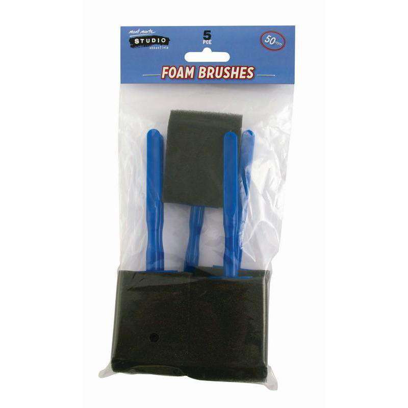 Buy onilne Mont Marte Mont Marte Foam Hobby Brush 50mm Poly Bag 5pcs | Dollars and Sense cheap and low prices in australia