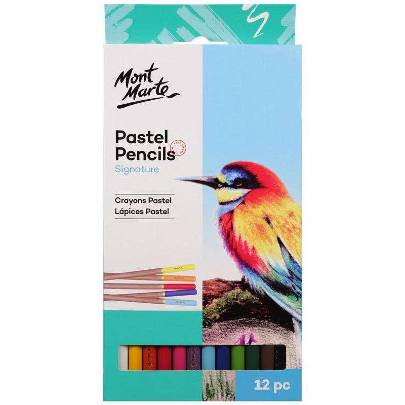Buy onilne Mont Marte Signature Pastel Pencils 12 Colours | Dollars and Sense cheap and low prices in australia