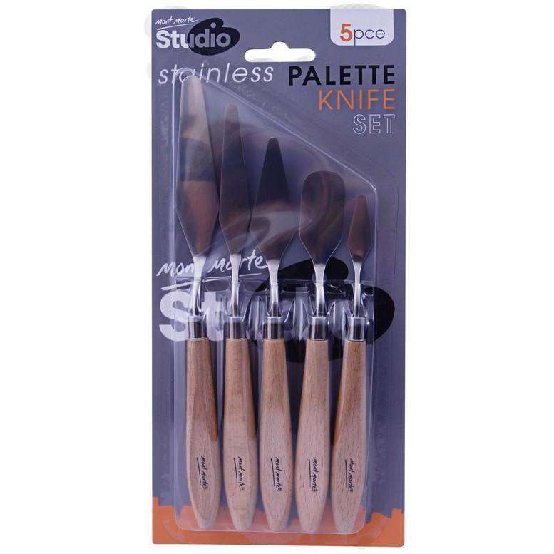 Buy onilne Mont Marte Mont Marte Studio Palette Knife Set Stainless 5pcs | Dollars and Sense cheap and low prices in australia
