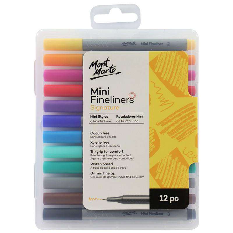 Buy onilne Mont Marte Mini Fineliner Marker 12pce | Dollars and Sense cheap and low prices in australia
