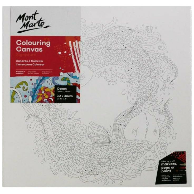 Mont Marte Signature Colouring Canvas 30x30cm - Dollars and Sense
