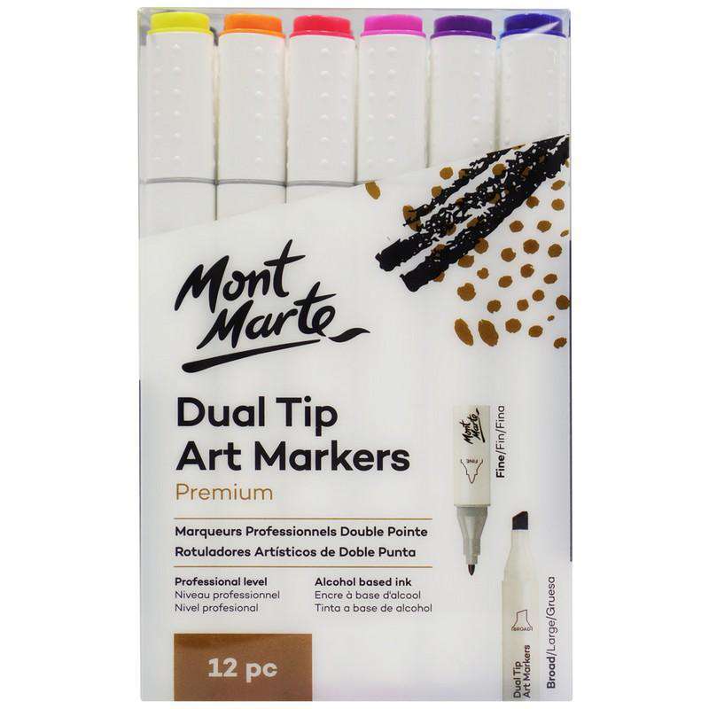 Buy onilne Mont Marte Premium Art Markers Dual Tip 12pc | Dollars and Sense cheap and low prices in australia