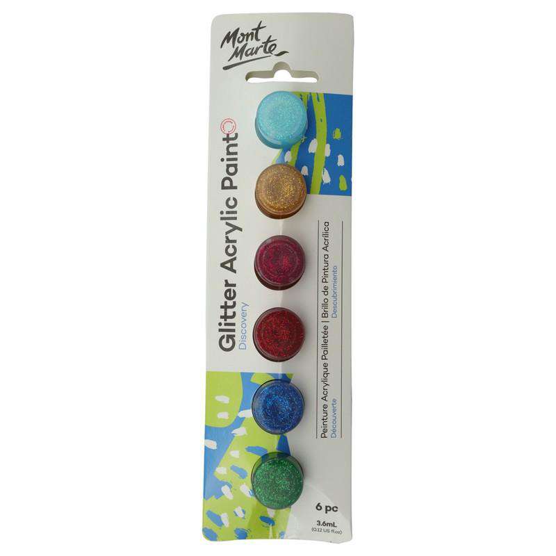Buy onilne Mont Marte Mont Marte 3.6ml Glitter Paints 6pcs | Dollars and Sense cheap and low prices in australia