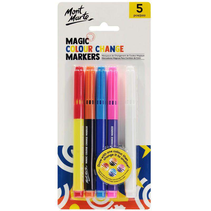 Buy onilne Mont Marte Magic Colour Change Markers 5pce | Dollars and Sense cheap and low prices in australia