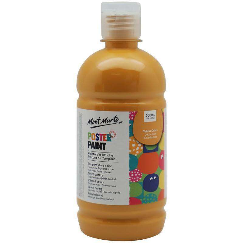 Buy onilne Mont Marte Poster Paint 500ml (16.91oz) - Yellow Ochre | Dollars and Sense cheap and low prices in australia