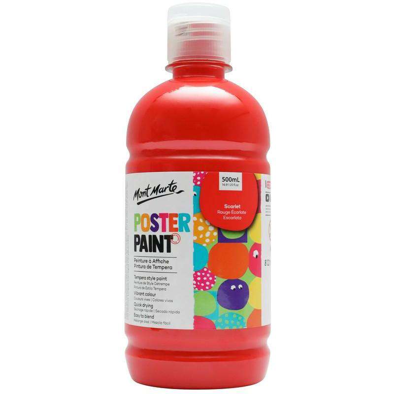Buy onilne Mont Marte Poster Paint 500ml (16.91oz) - Scarlet | Dollars and Sense cheap and low prices in australia