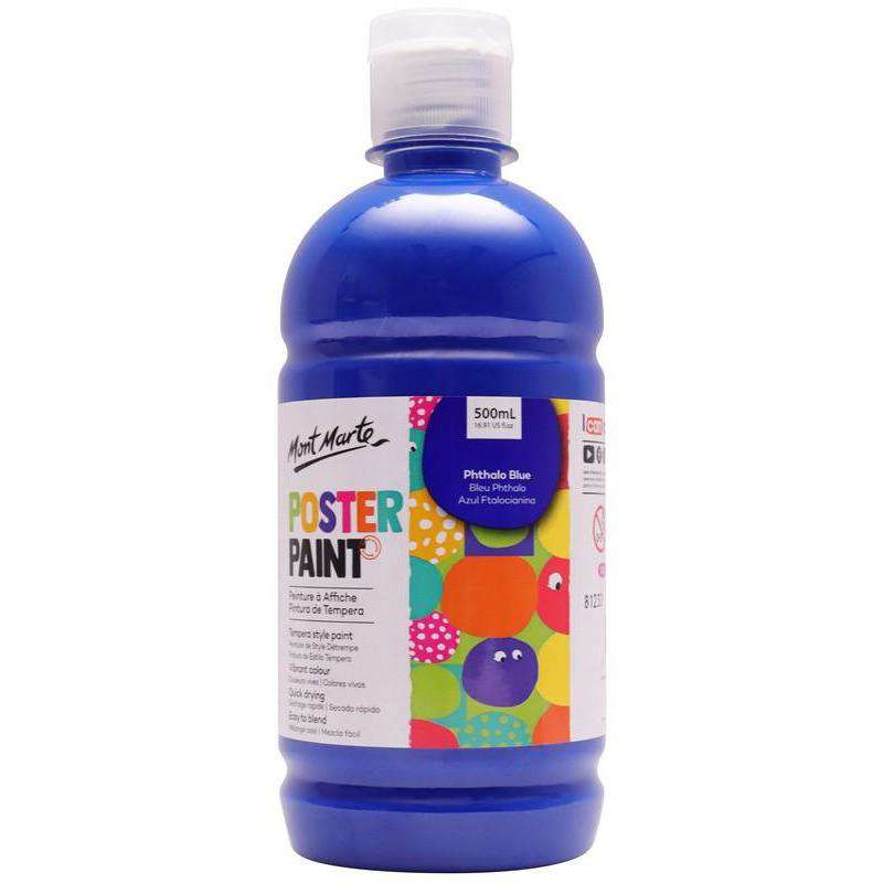 Buy onilne Mont Marte Mont Marte Poster Paint Phthalo Blue 500ml | Dollars and Sense cheap and low prices in australia