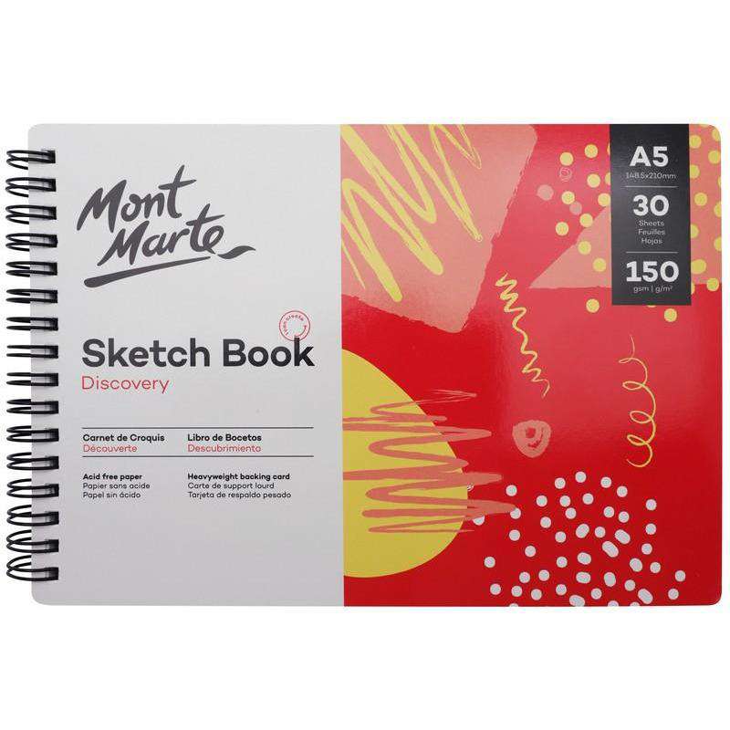 Buy onilne Mont Marte Discovery Sketch Book A5 (5.8 x 8.3in) 30 Sheets 150gsm | Dollars and Sense cheap and low prices in australia