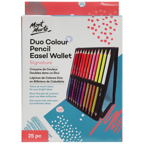 Mont Marte Duo Colour Pencil Easel Wallet Signature - 24 Piece Set - Dollars and Sense