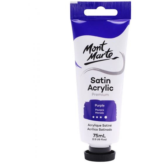 Mont Marte Satin Acrylic Paint Purple 75ml - Dollars and Sense