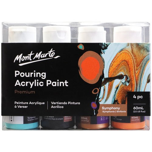 Mont Marte Premium Pouring Acrylic Paint Set - Symphony 60ml 4 Piece Default Title
