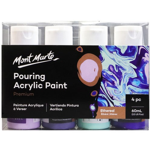 Mont Marte Premium Pouring Acrylic Paint Set - Ethereal 60ml 4 Piece Default Title