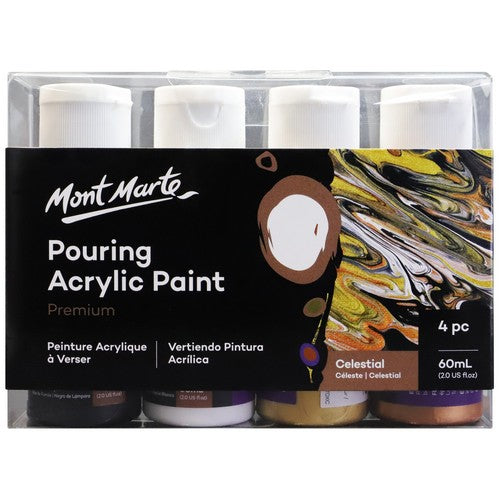 Mont Marte Premium Pouring Acrylic Paint Set - Celestial 60ml 4 Piece Default Title