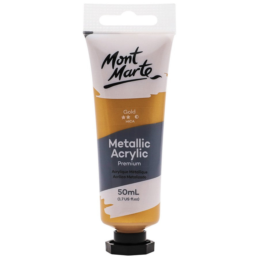 Mont Marte Metallic Acrylic Paint - Gold - Dollars and Sense