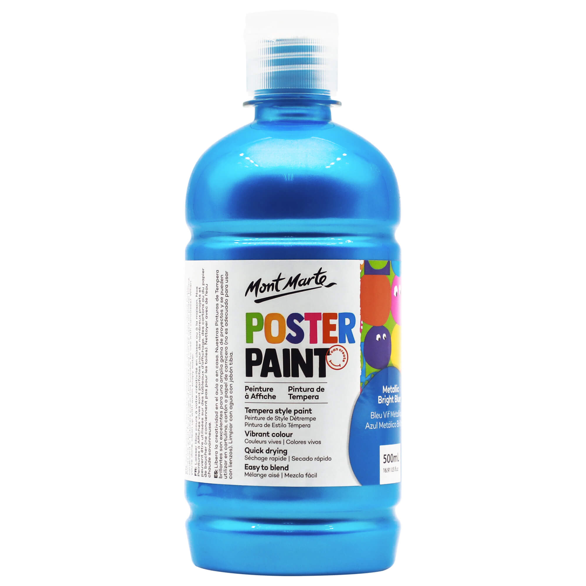 Mont Marte Poster Paint Metallic Bright Blue - Dollars and Sense