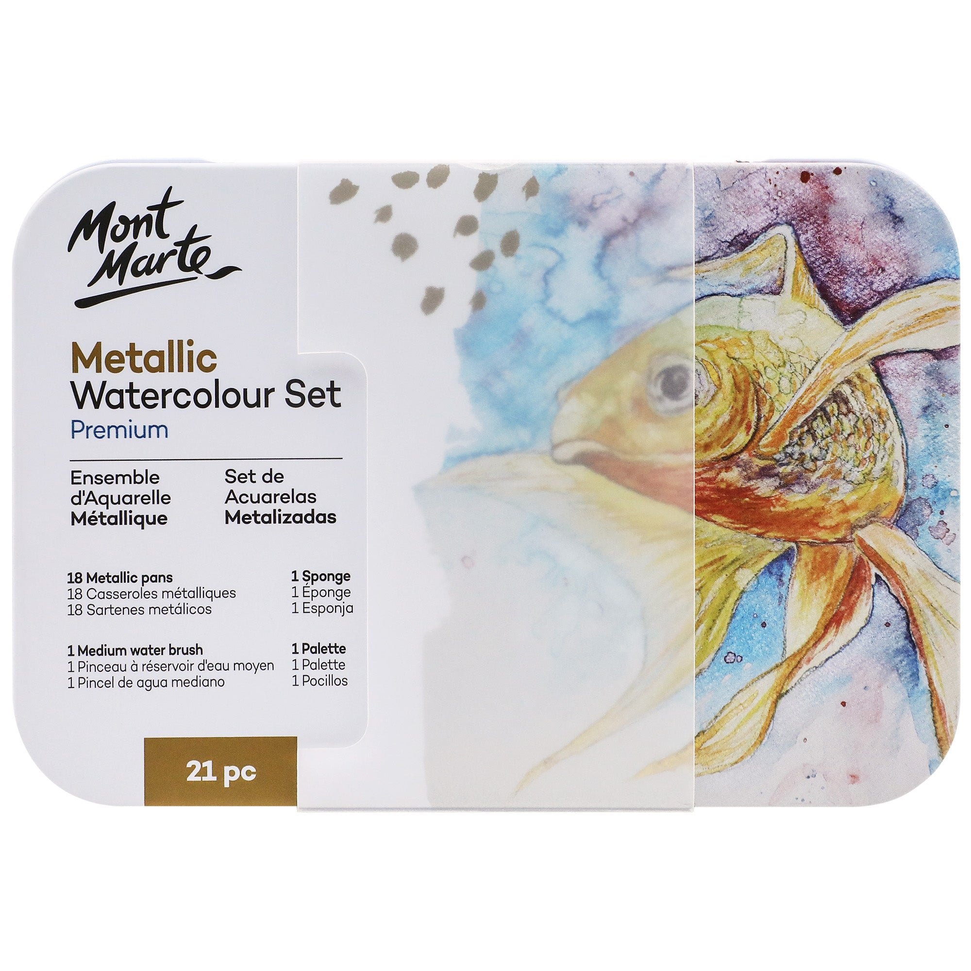 Mont Marte Metallic Watercolour Set in Tin - Dollars and Sense