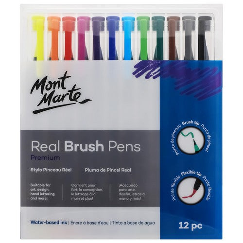 Mont Marte Premium Real Brush Pens - 12 Piece Set Default Title