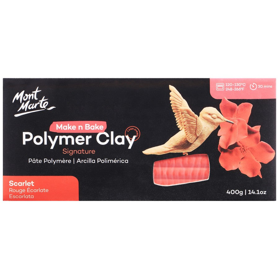 Mont Marte Signature Make n Bake Polymer Clay - Scarlet - Dollars and Sense