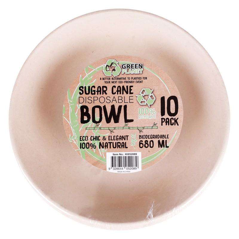 Eco Biodegradable Disposable Bowl 680ml 10Pk - Dollars and Sense