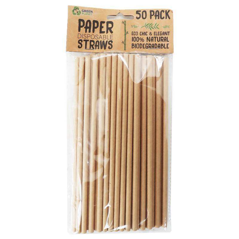 Eco Paper Party Paper Straws 50Pk - Dollars and Sense