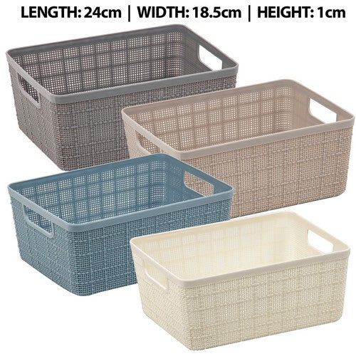 Plastic Basket Fabric Pattern 4L 32x23x7cm - Dollars and Sense