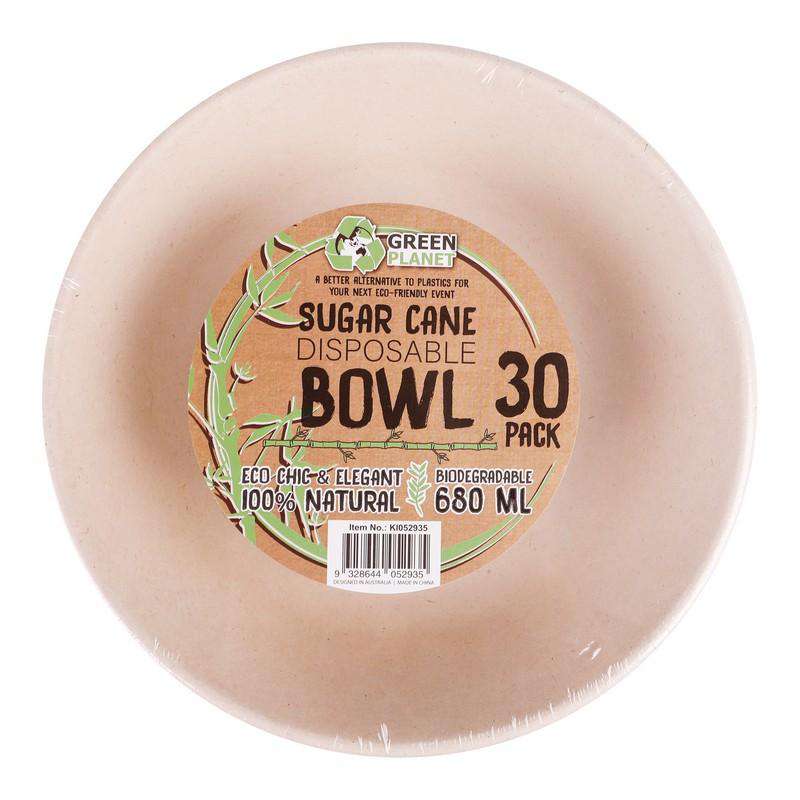 Sugar Cane Party Disposable Bowls 30 Pack - Dollars and Sense