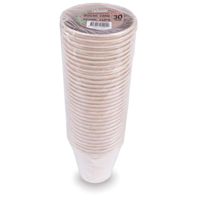 Sugar Cane Party Disposable Cups 260mL 30 Pack - Dollars and Sense