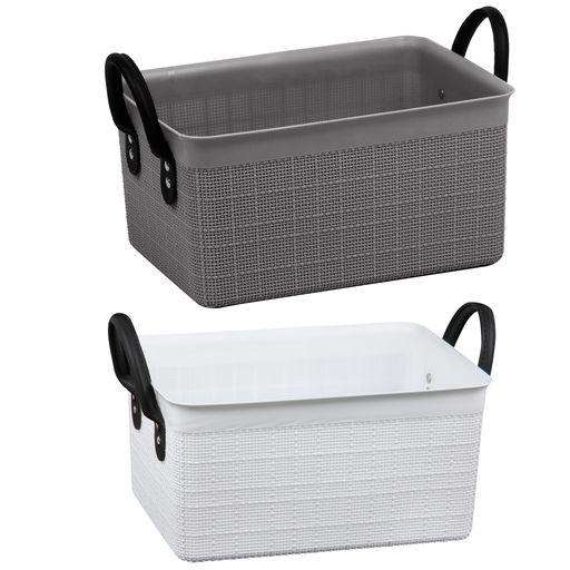 Basket Fabric PVC Handle 6L W19xL26.5xH14cm - Dollars and Sense