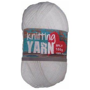 Knitting Yarn 8 Ply White 100gm - Dollars and Sense