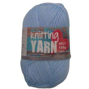 Knitting Yarn 8 Ply Baby Blue 100gm - Dollars and Sense