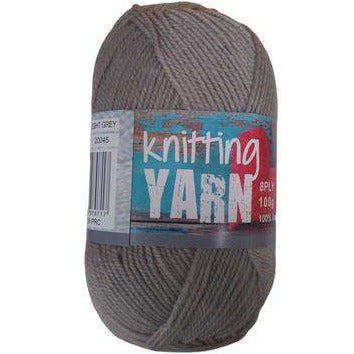Knitting Yarn 8 Ply Light Grey 100gm - Dollars and Sense