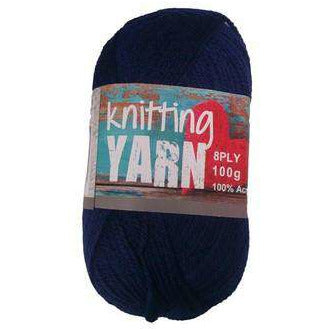 Knitting Yarn 8 Ply Navy Blue 100gm - Dollars and Sense