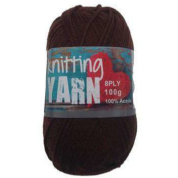 Knitting Yarn 8 Ply Brown 100gm - Dollars and Sense