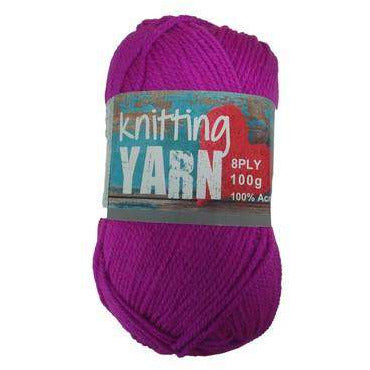 Knitting Yarn 8 Ply Fuchsia 100gm - Dollars and Sense